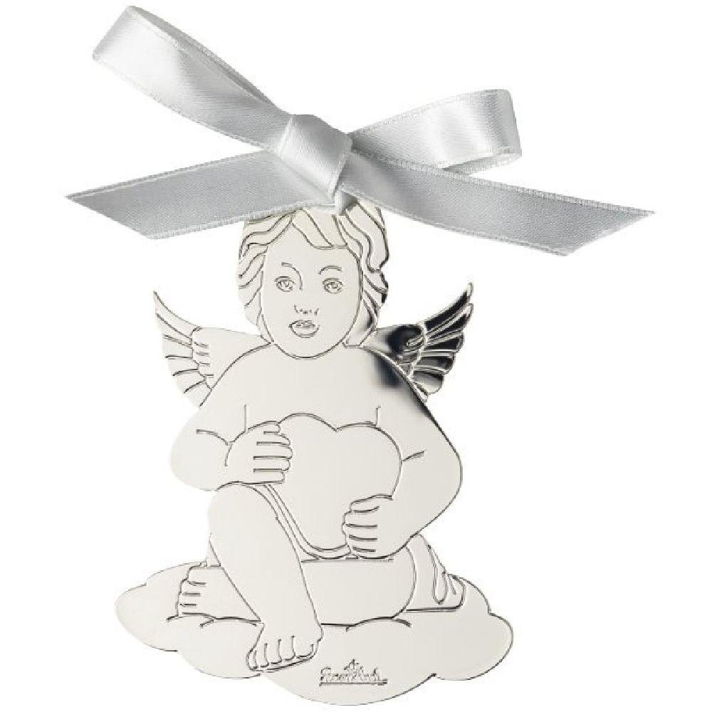 Rosenthal Christbaumschmuck Anhänger Engel mit Herz Silber (8,5cm)