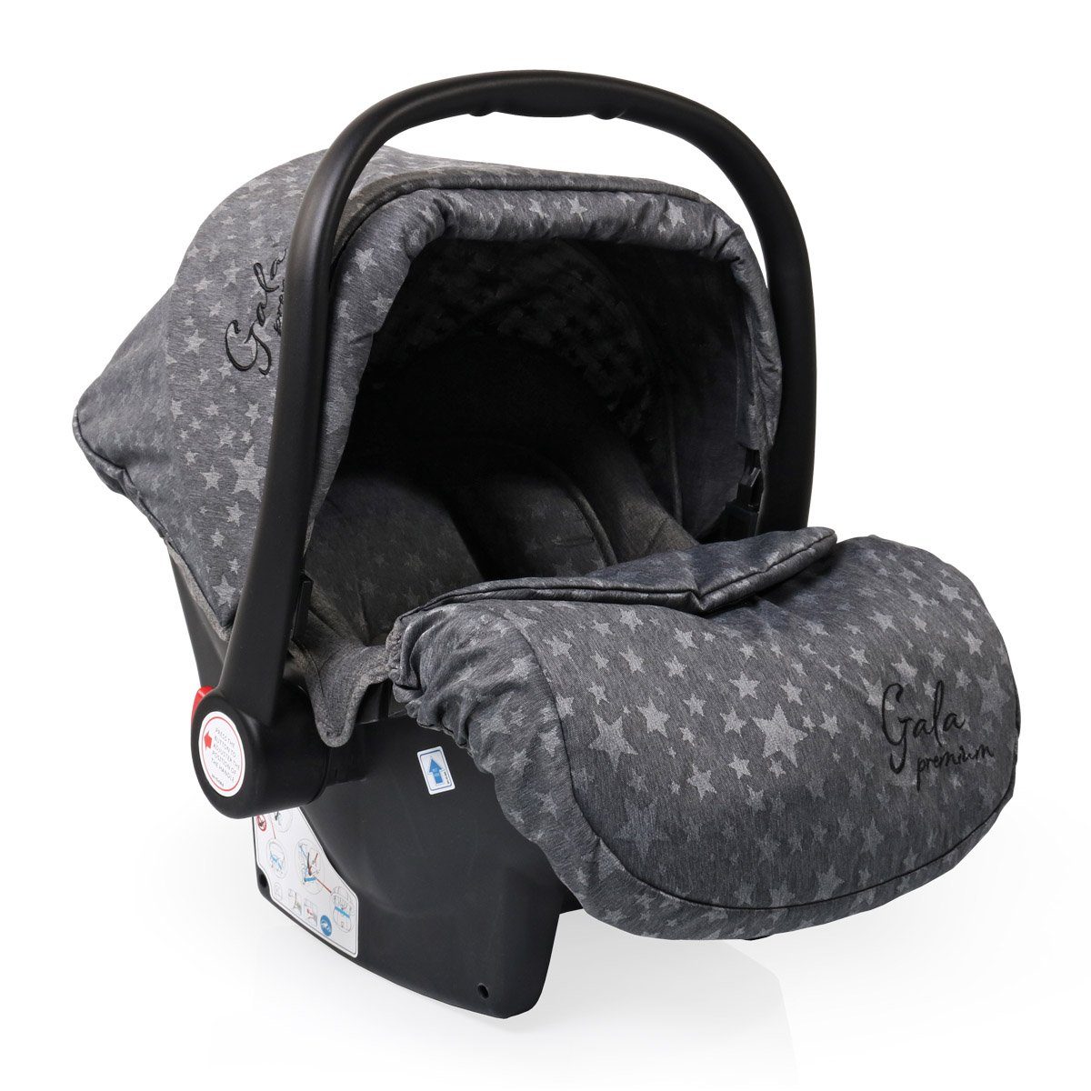 Moni Babyschale Babyschale Premium, Gruppe - Sitzpolster Fußabdeckung, bis: 13 0+, (0 13 kg, kg), Sterne Gala grau