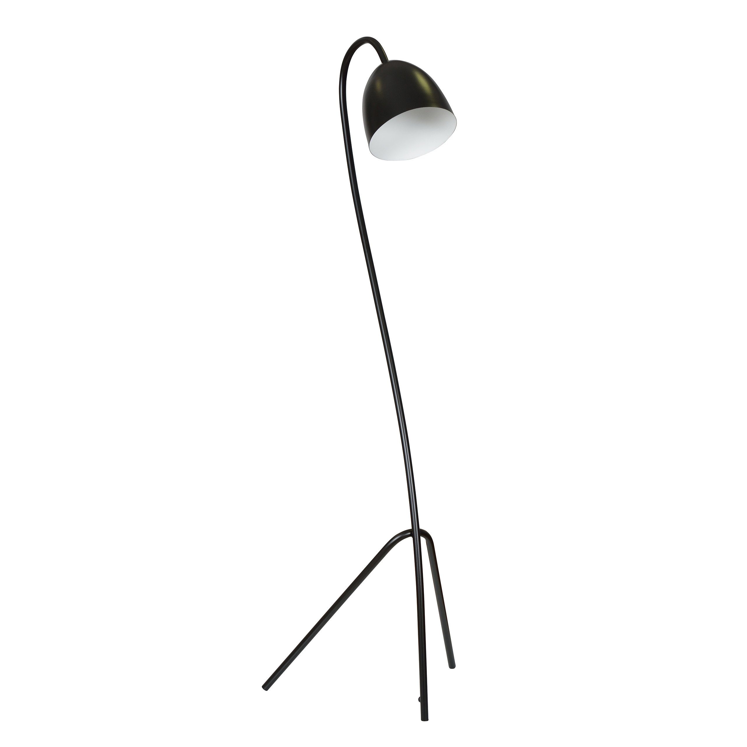 Leuchtmittel, Stehlampe Licht-Erlebnisse Skandinavische ohne Weiß Standleuchte Schwarz 140cm FIETE, klein Dreibein