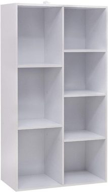 Woltu Bücherregal, 1-tlg., Raumteiler Büroregal, MDF, 7 Fächer, 60x30x108cm