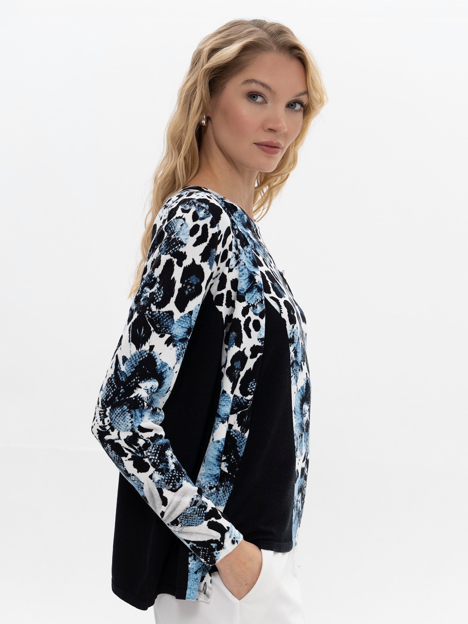 Passioni 2-in-1-Strickjacke im Mustermix günstig online kaufen