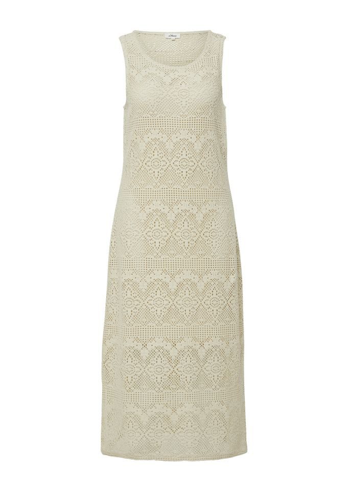 s.Oliver Midikleid -Elegantes S.Oliver Häkel-Kleid mit ornamentalem Muster