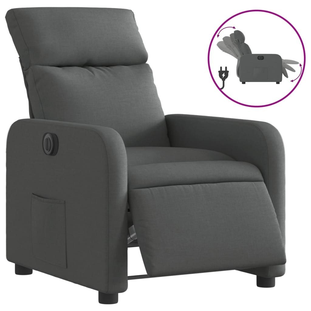 vidaXL Sessel Relaxsessel Elektrisch Dunkelgrau Stoff günstig online kaufen