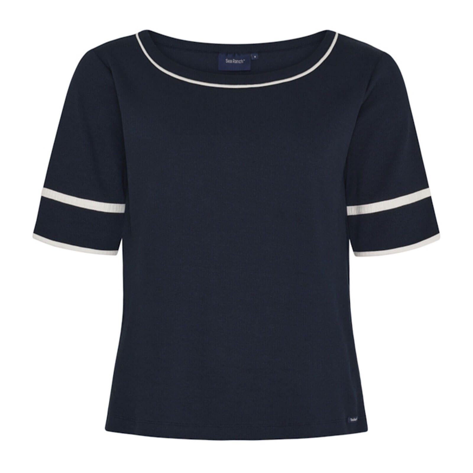 Sea Ranch T-Shirt Marita Damen T-Shirt Marita mit Absetzungen - Kurzarm-Shirt mit Rundhals