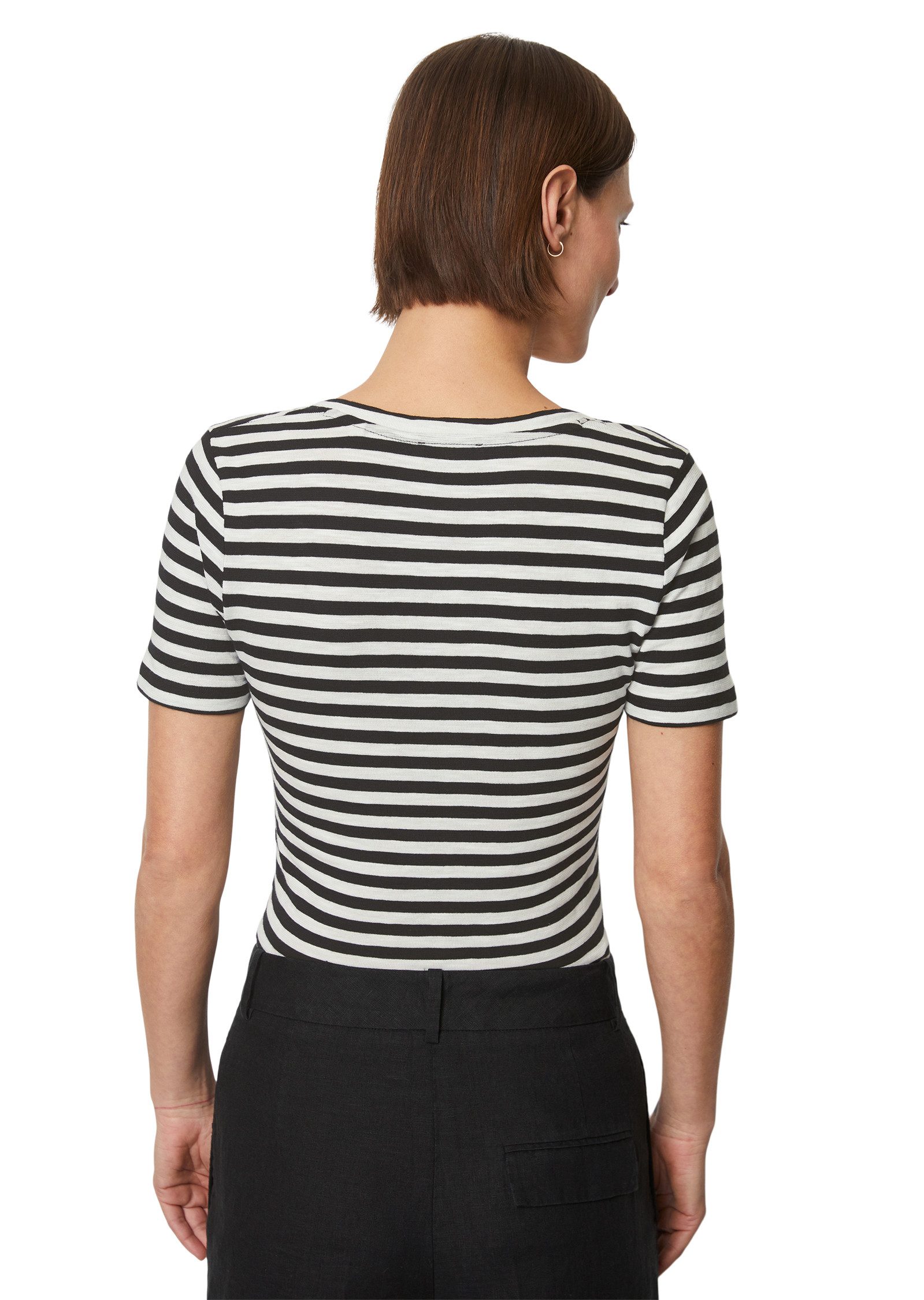 Marc O'Polo T-Shirt abgerundeter V-neck, locker günstig online kaufen
