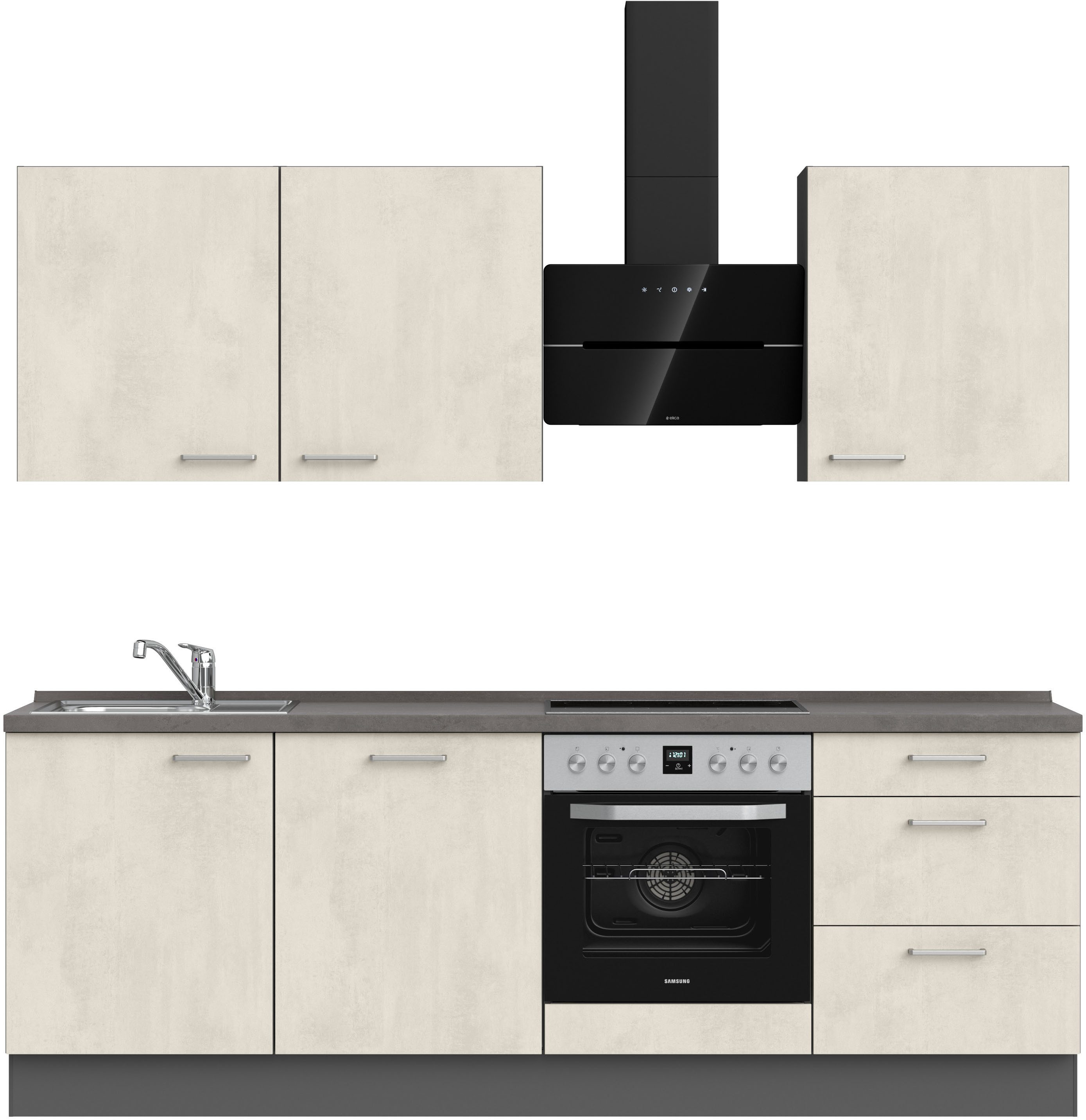 nobilia® Küchenzeile "Riva II", vormontiert, Ausrichtung wählbar, Breite 240 cm, wahlw. mit E-Geräten