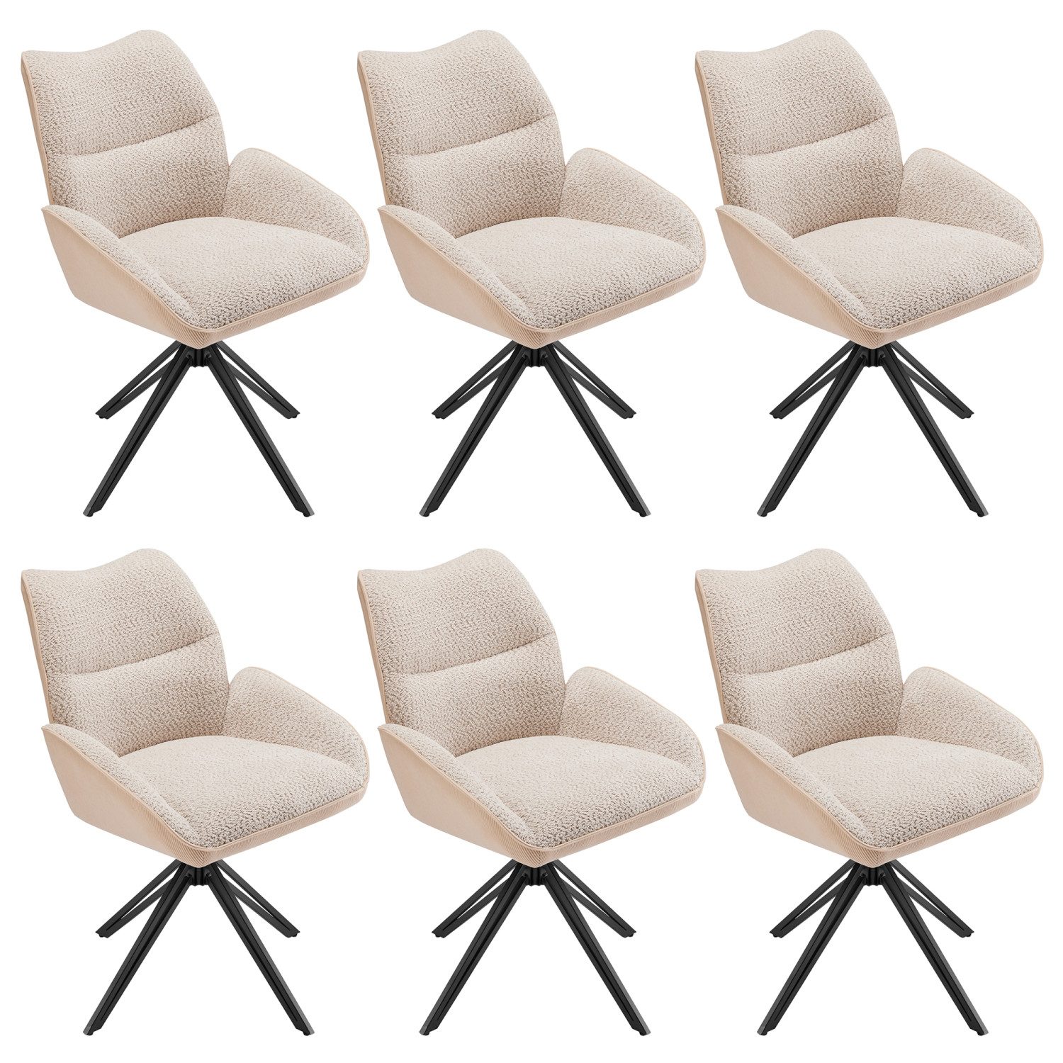 Flieks Esszimmerstuhl (360° drehbar, Set, 6 günstig online kaufen