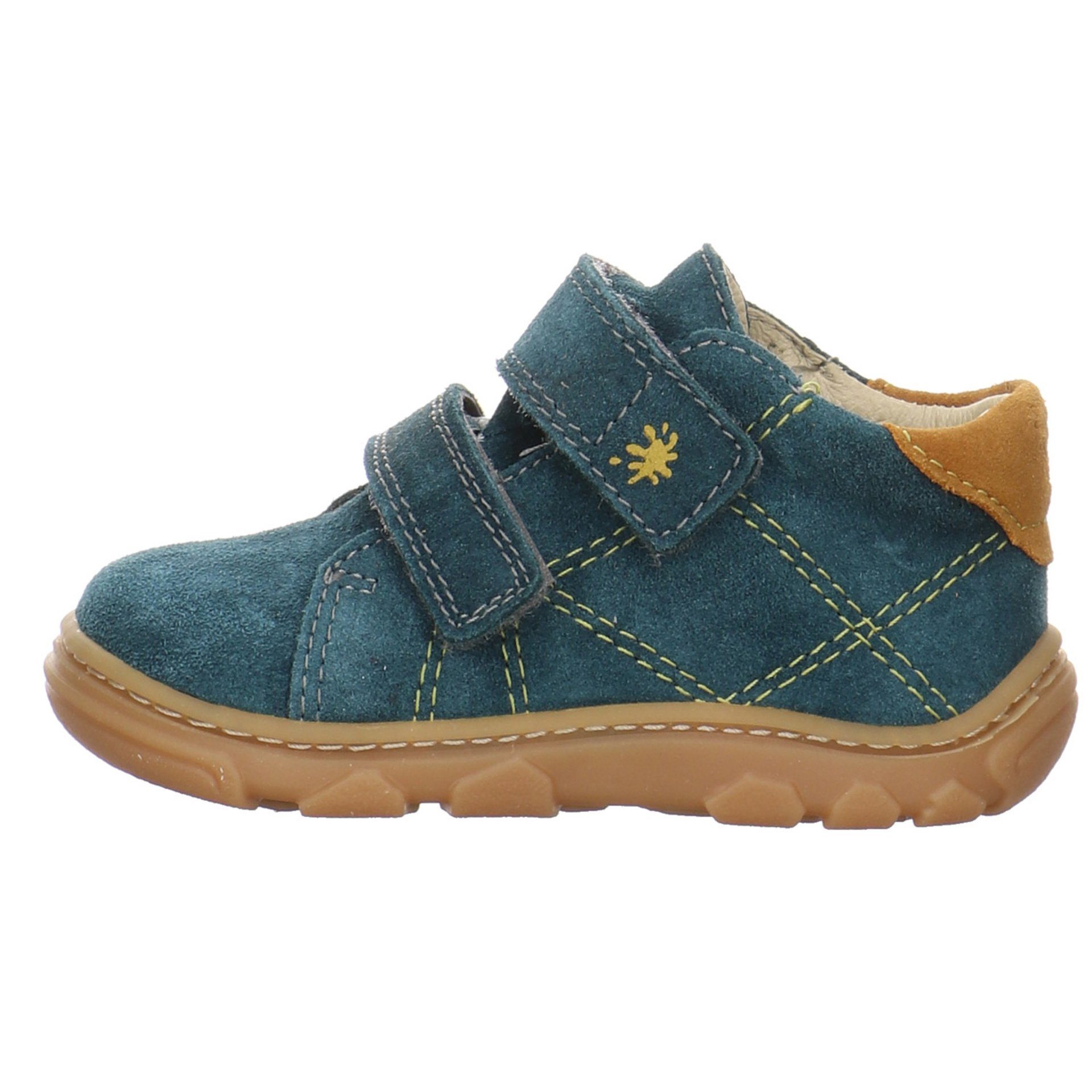 Baby Ricosta Krabbelschuhe Lauflernschuh Lauflernschuhe storm/gelb Veloursleder