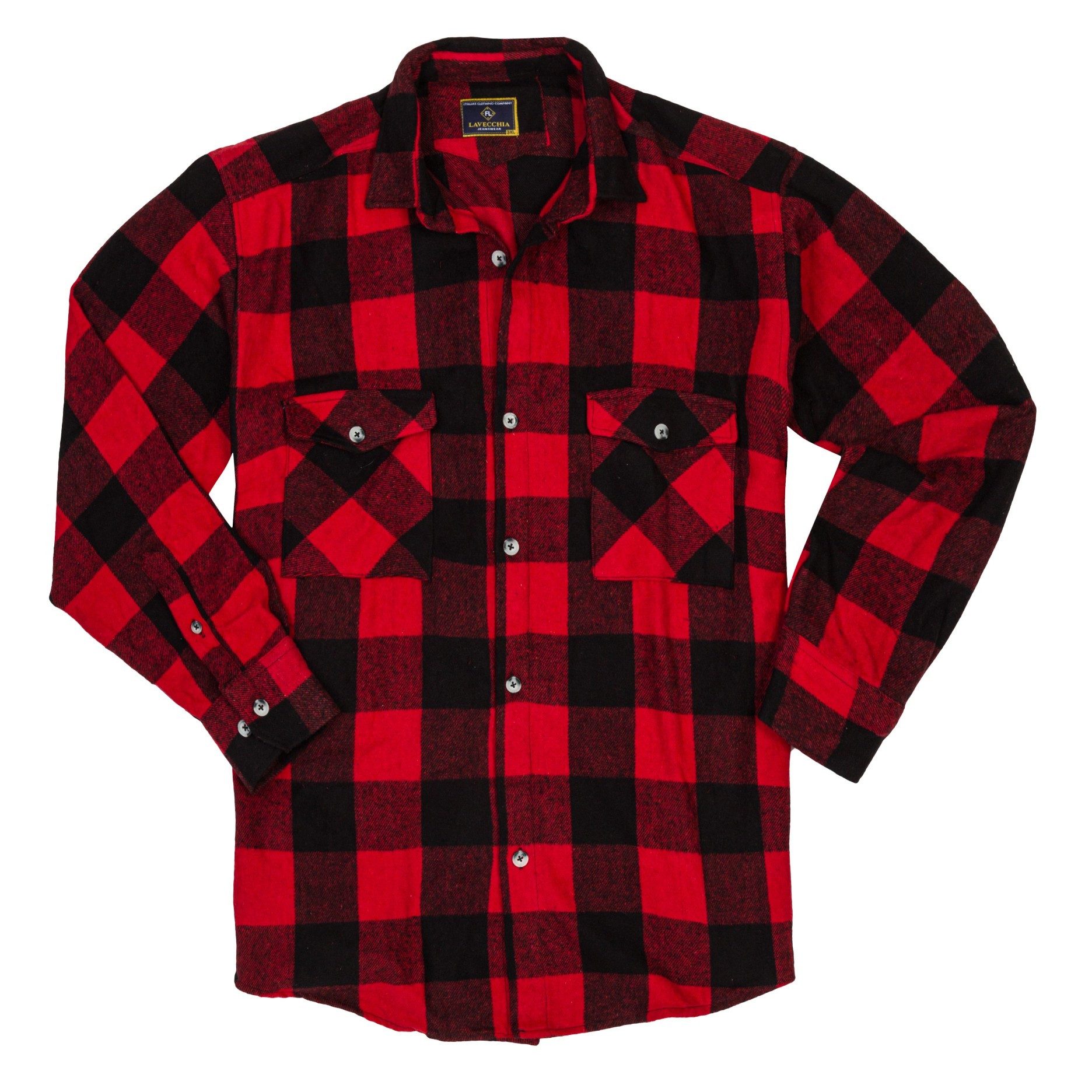 Lavecchia Langarmhemd Lavecchia Herren Flanellhemd LV-262A (Rot-Schwarz, 7X günstig online kaufen