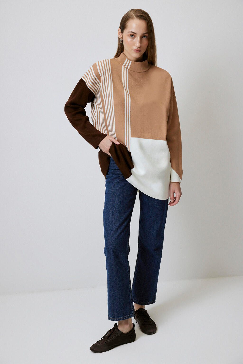 touche prive Tunikashirt STRICKTUNIKA MIT HALSBAND