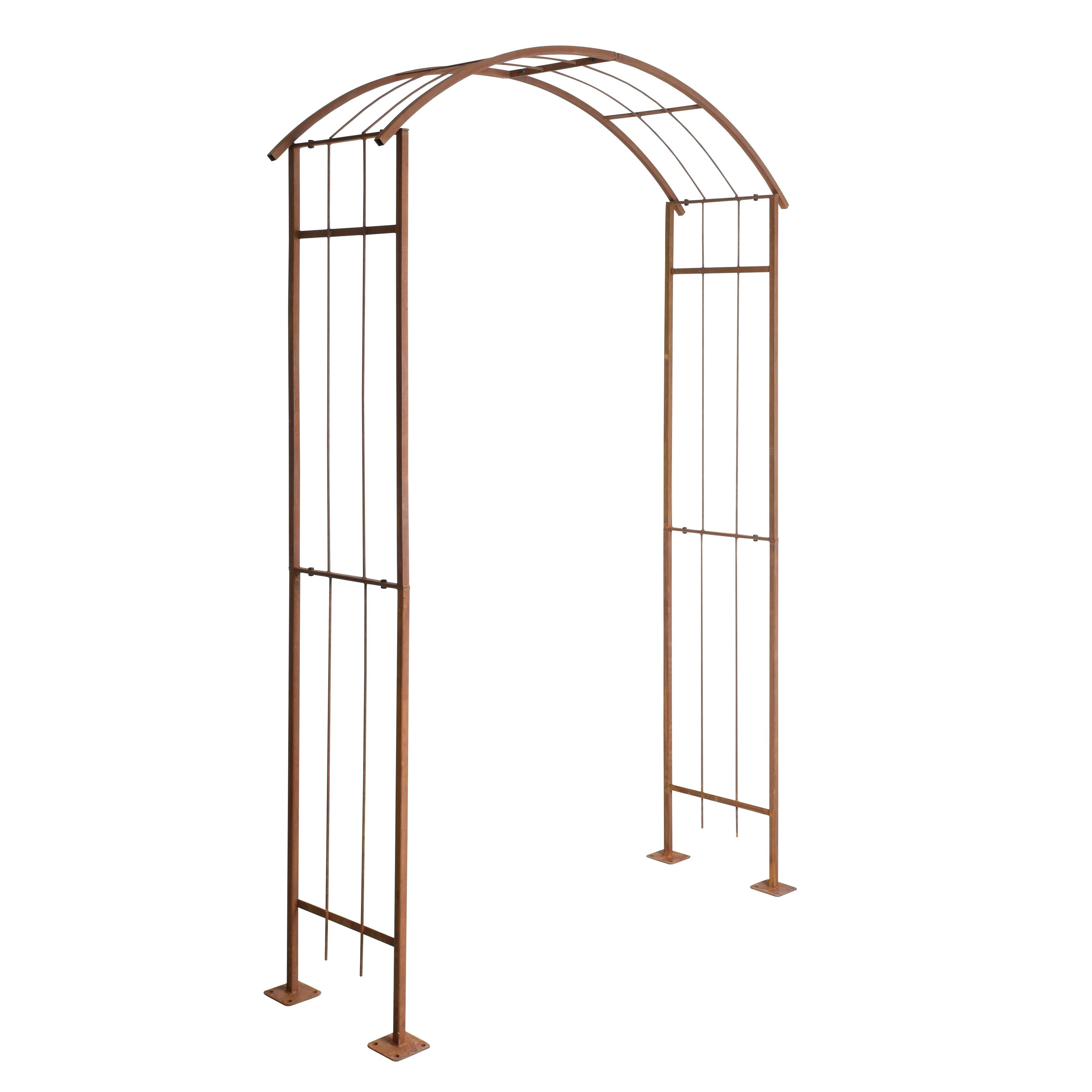 ESTEXO Rankgitter Rosenspalier Rosenbogen Torbogen 140 cm Rankhilfe Rost Metall Klette