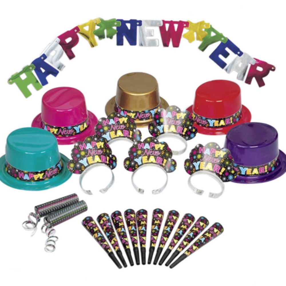 Kostüm Silvester Partybox Happy New Year 10 Personen