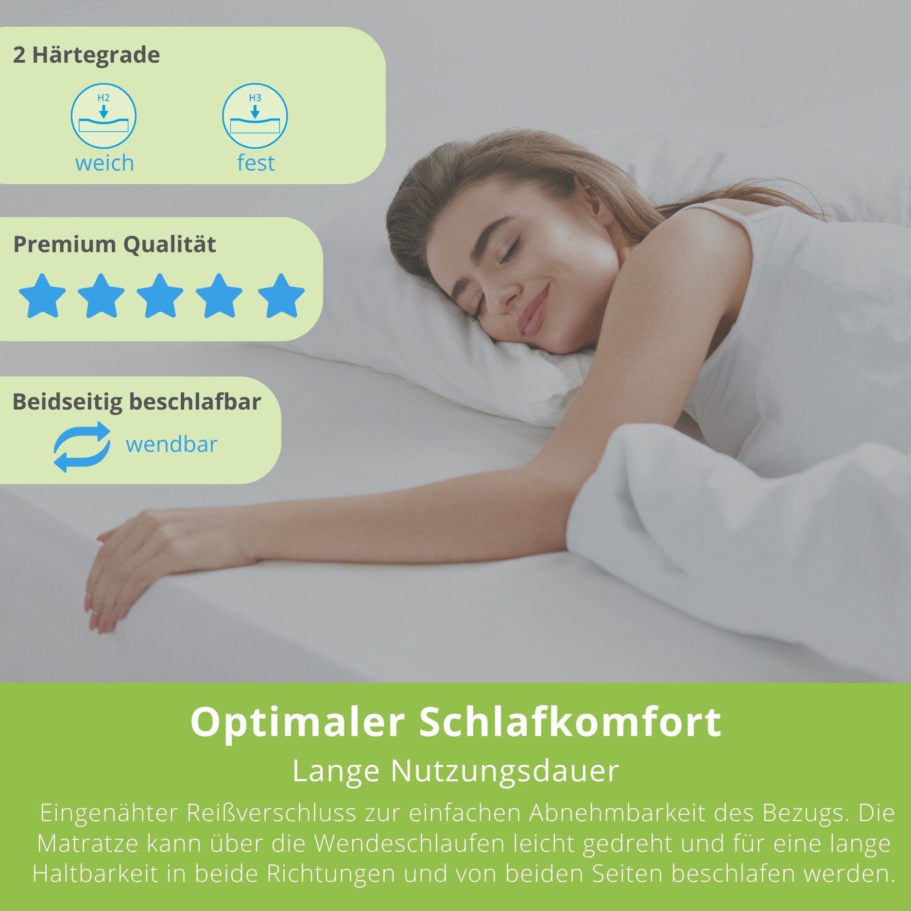 Taschenfederkernmatratze Comfort Line, 90x200 cm, 140x200 cm und weitere Größen, Bodyprotect, 16 cm hoch, ergonomische Matratze, 7-Zonen, verschiedene Härtegrad – Bild 5 von 5