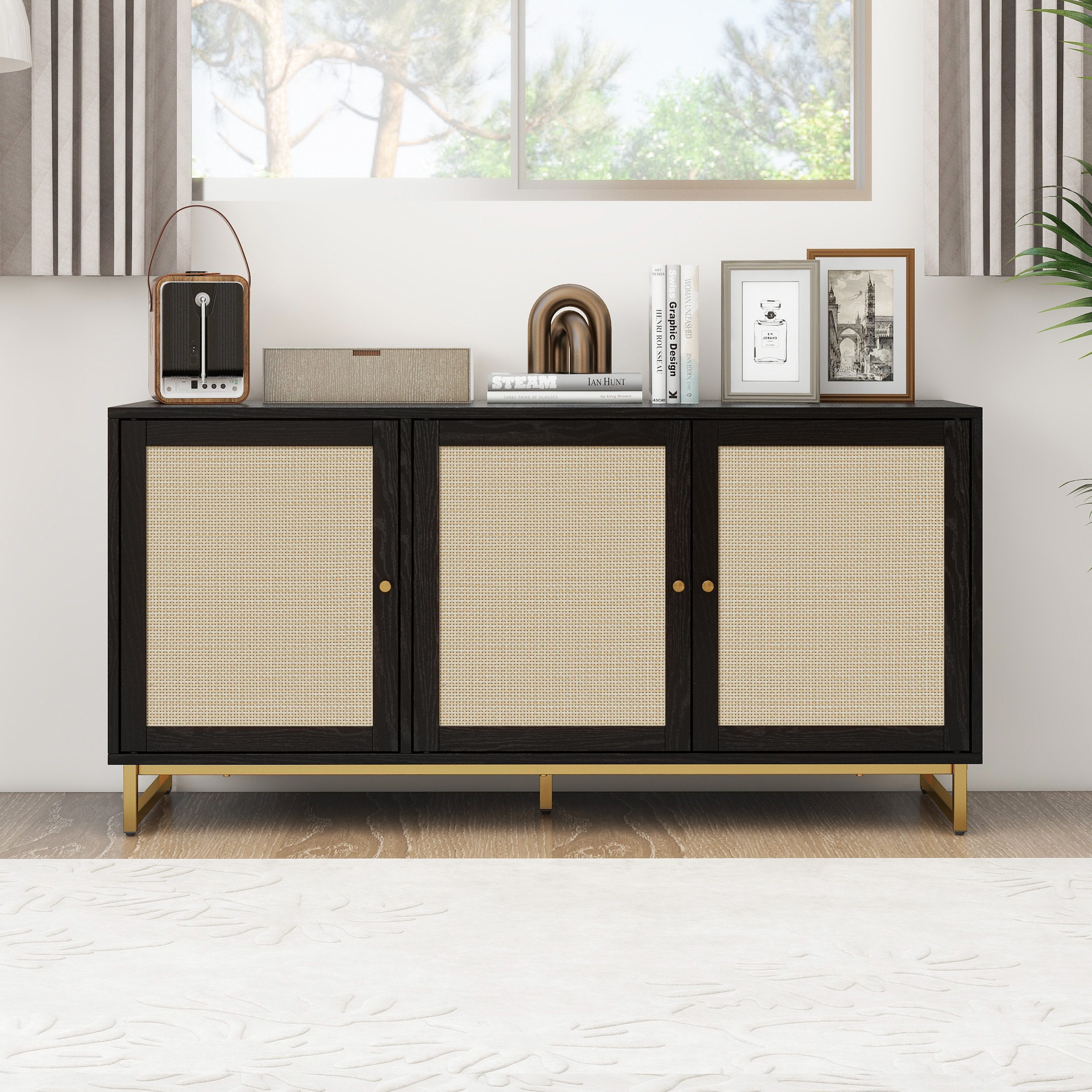 OKWISH Sideboard Sideboard-Schrank,Küchenschrank,mit drei Türen und günstig online kaufen