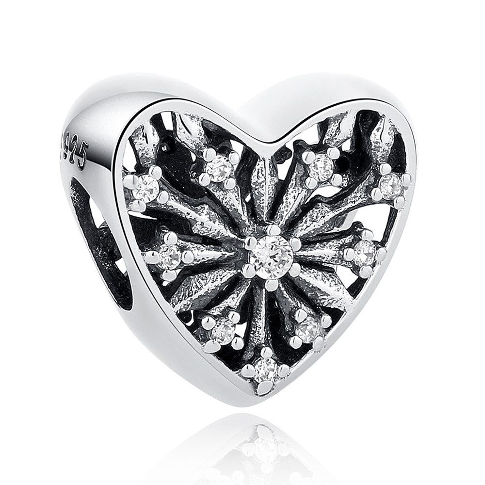 PANDACHARMS Bead Strahlendes Herz Charm für Charm Armband, 925er Silber, Zirkonia