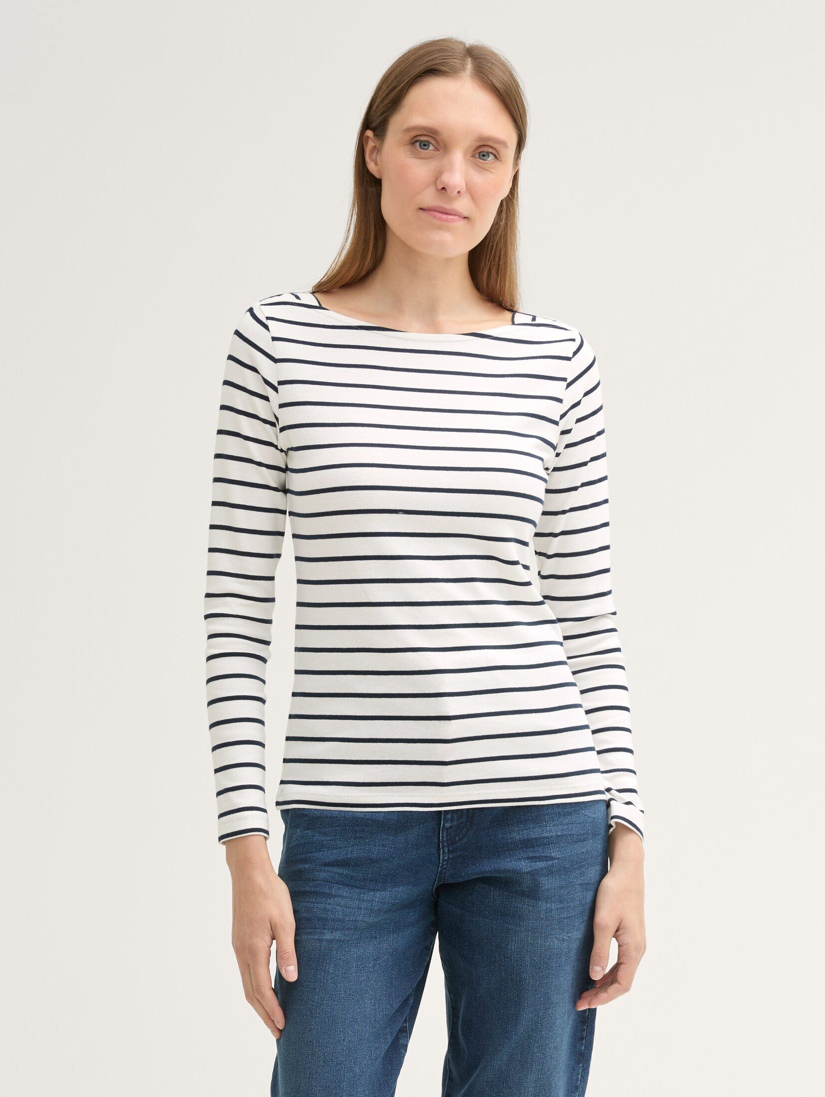 Langarmshirt Gestreiftes Langarmshirt mit Bio-Baumwolle