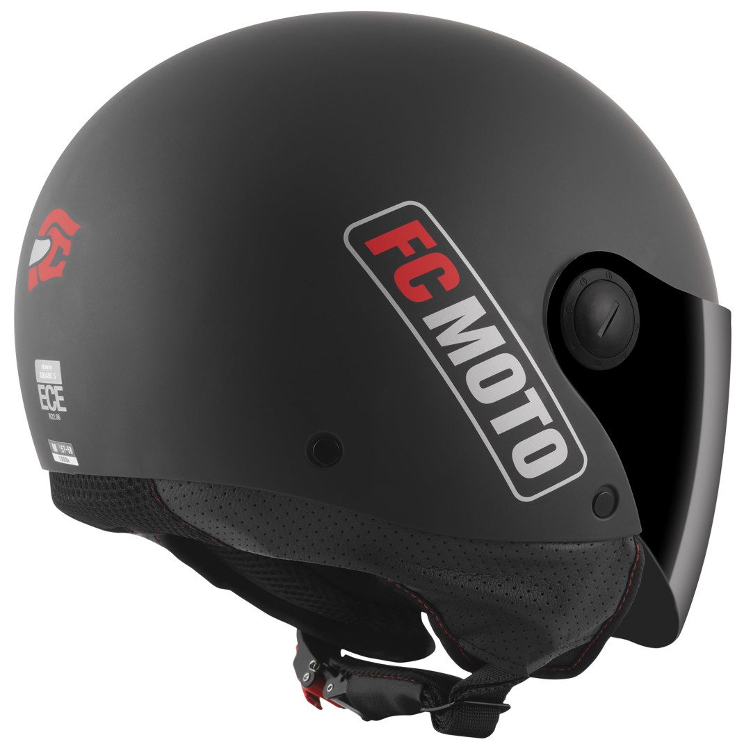 FC-Moto Motorradhelm Square-RS Jethelm, herausnehmbares Innenfutter