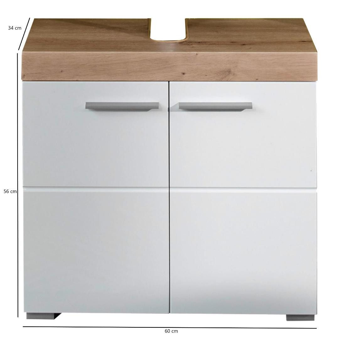 trendteam Waschbeckenschrank AmandaMandoBea Waschbeckenunterschrank weiß Hochgl