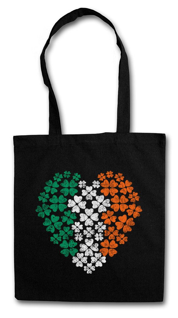 Beuteltasche Irish Cloverleaf Heart Stofftasche Cloverleaf Irland Ireland Kleeblatt