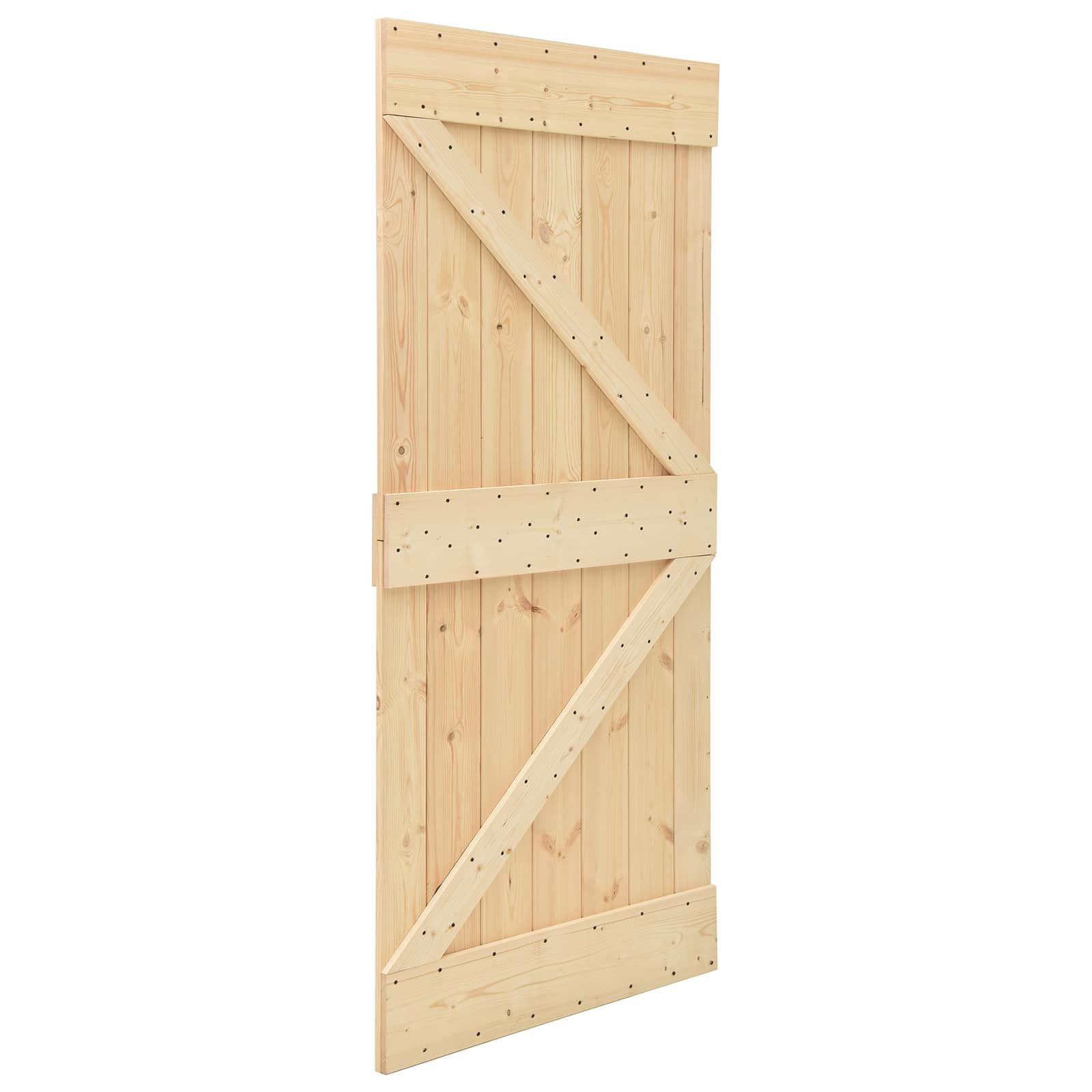 vidaXL Schiebetür Schiebetür NARVIK 80 x 210 cm (152,5 cm) Natürlich und Schwarz (1-St)