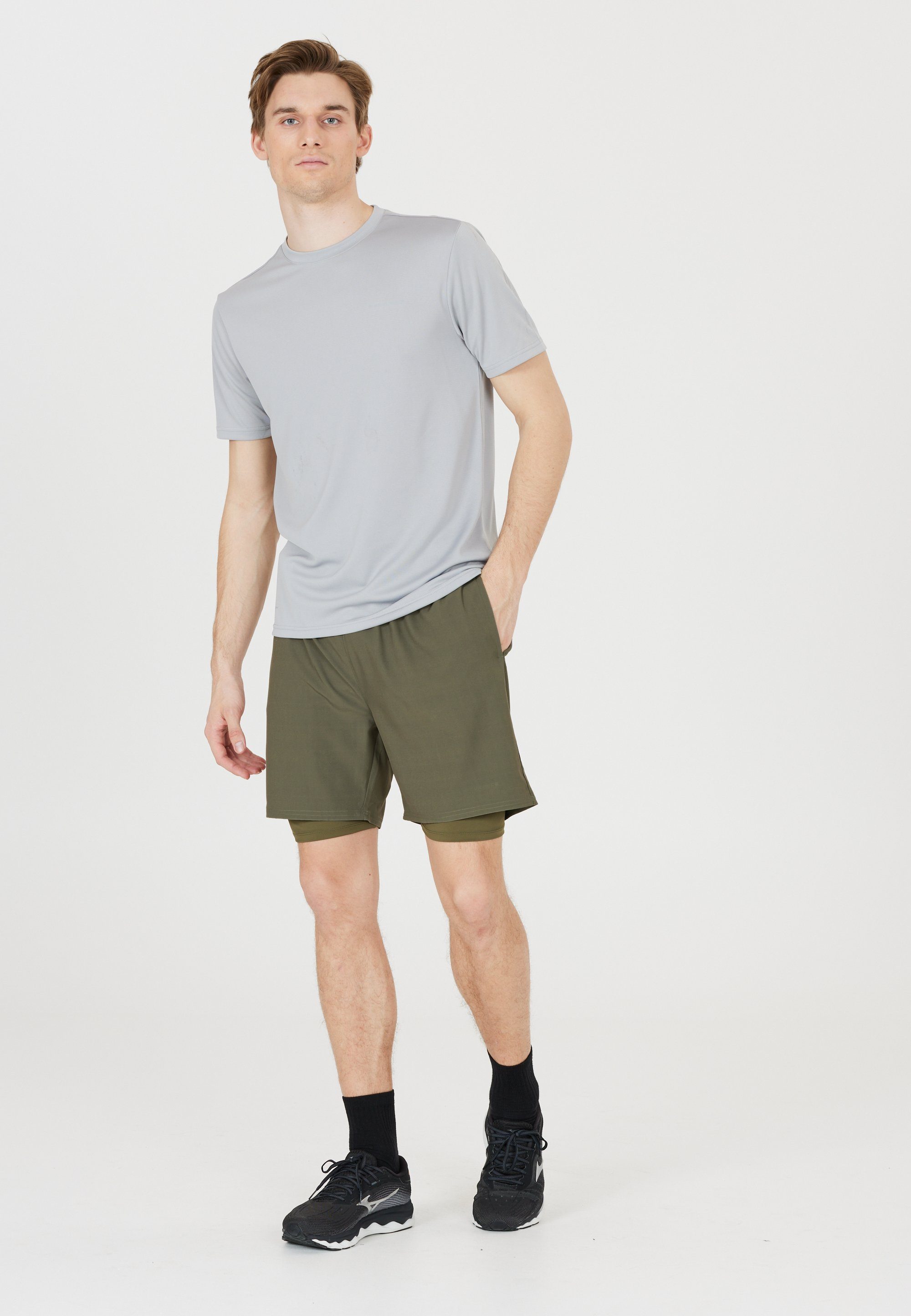 ENDURANCE Shorts Kros Im mit Stretch-Funktion und 2-in-1-Design khaki Dry Quick