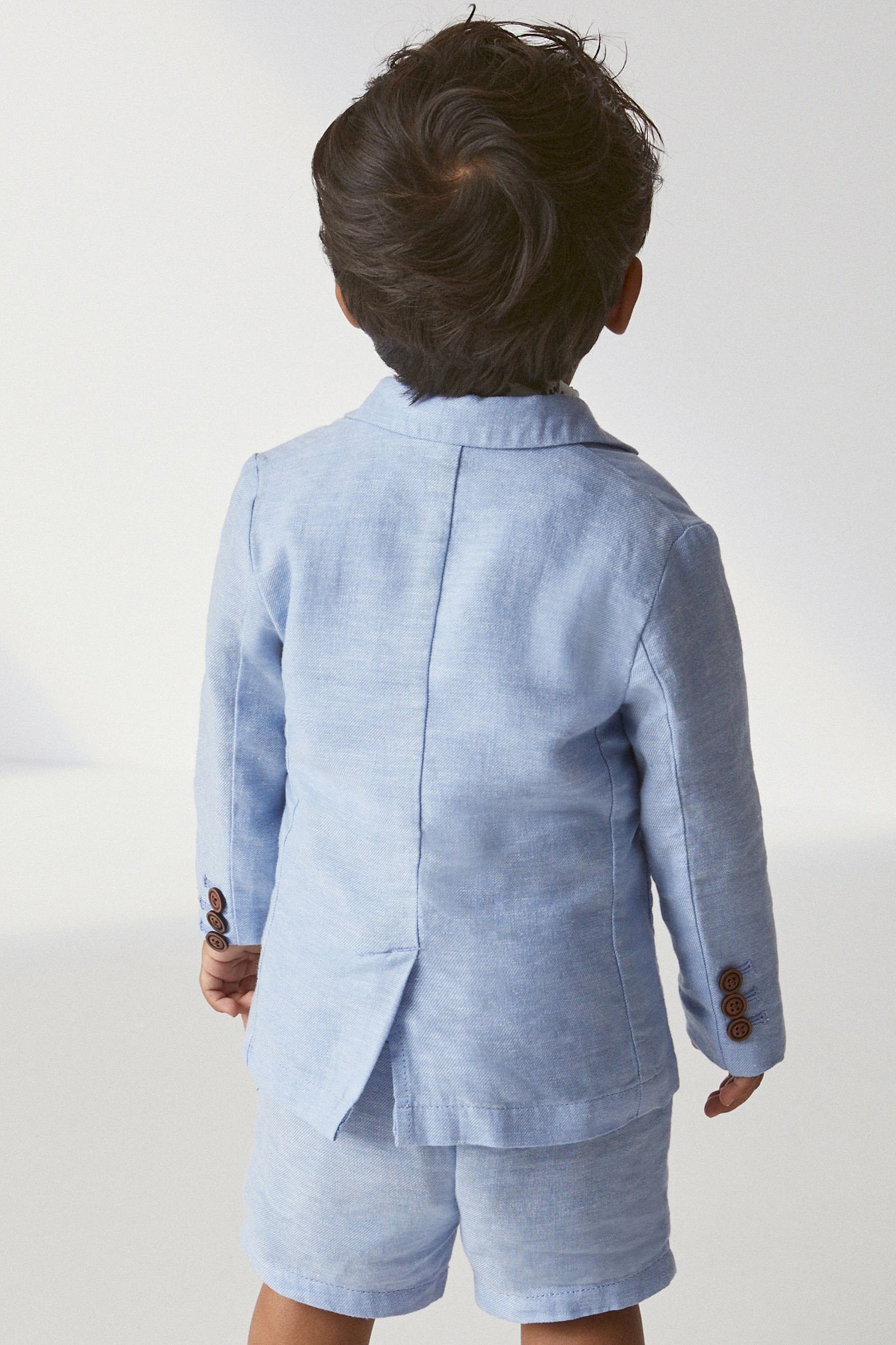 Kinderanzug (4-tlg) Leinengemisch, Shorts Hemd, aus Next & Blazer Fliege
