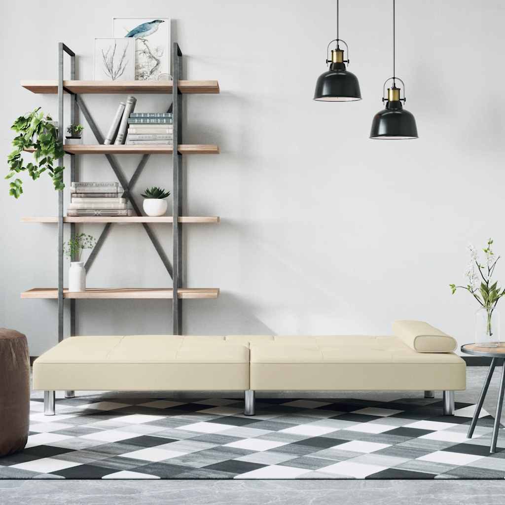 vidaXL Sofa Schlafsofa mit Getränkehaltern Creme günstig online kaufen