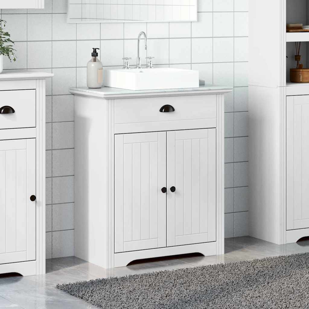 vidaXL Badezimmer-Set Waschbeckenunterschrank BODO Weiß 70x35x80 cm, (1-St)
