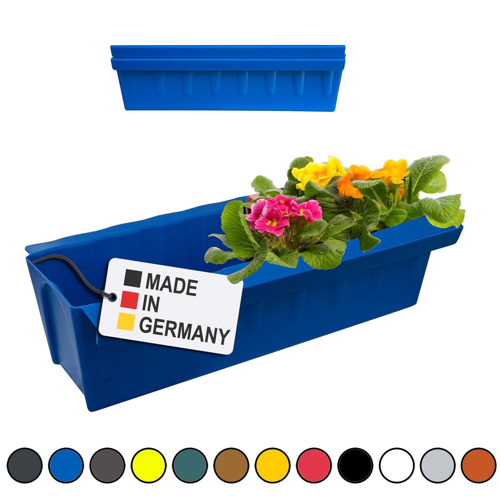 BURI Blumenkasten Europaletten Blumenkasten Blau 2 Stück zum Anhängen Pflanzkasten