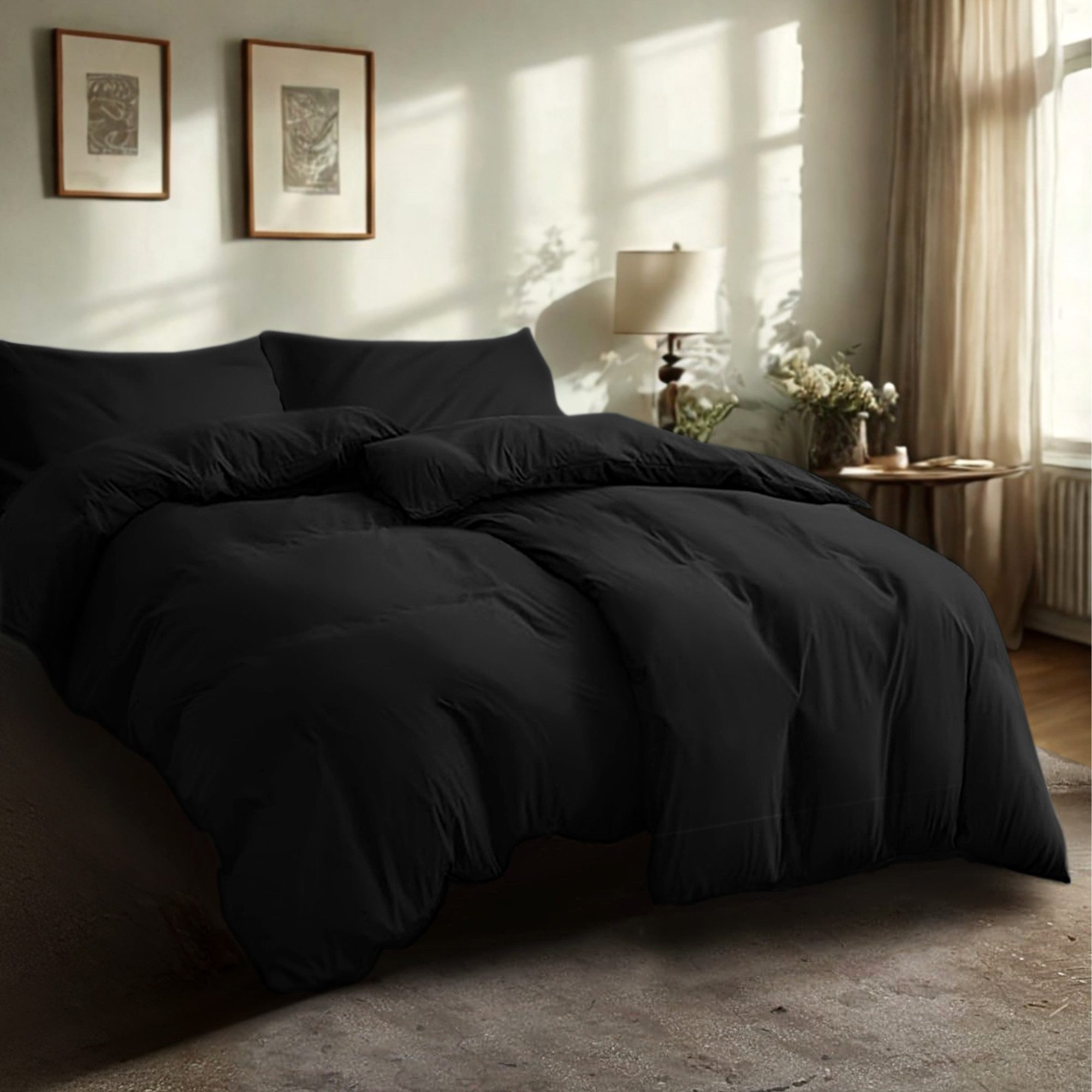 Komfortec Постельное белье Premium, 135 x 200 bis 220 x 240 cm, 6 verschiedene Größen zur Auswahl, gebürstet 100% Mikrofaser, 4 teilig, Superweiches Постельное белье-Set, Knitterfrei, Atmungsaktiv