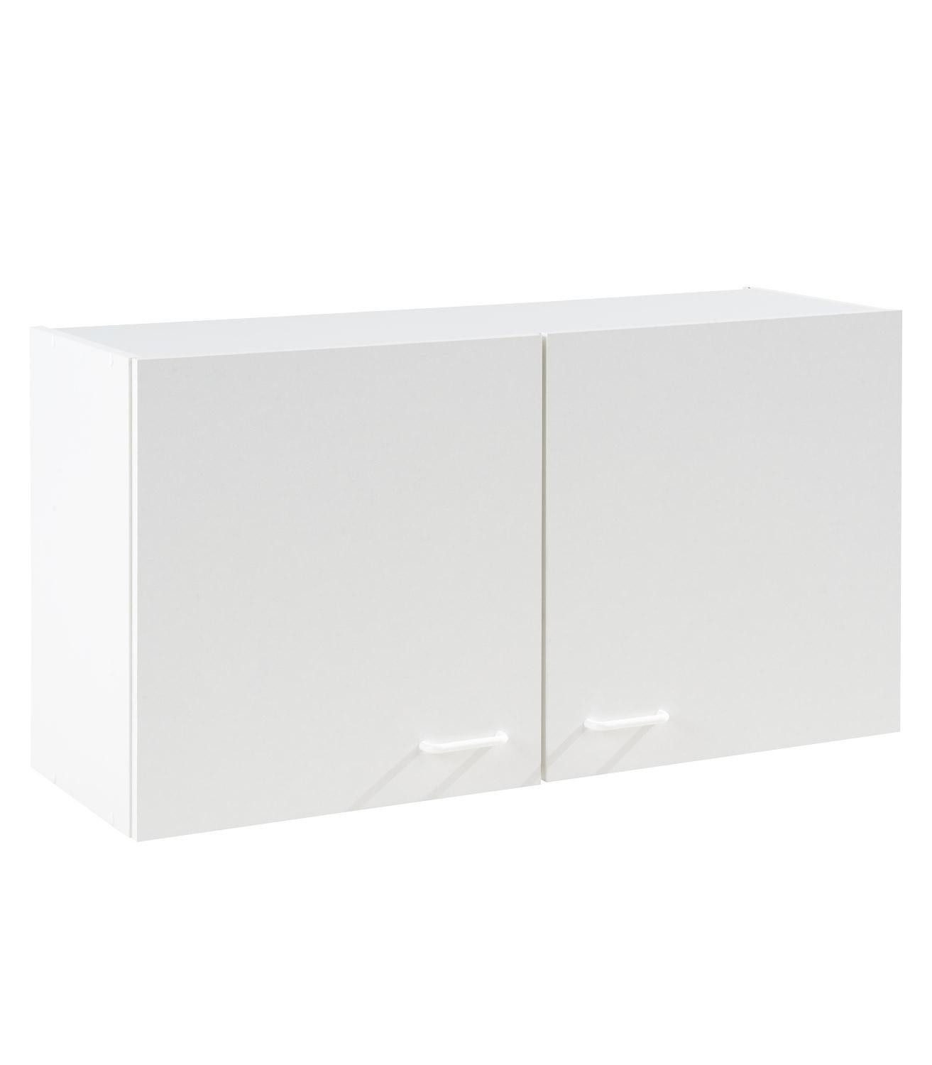 Hängeschrank TOP, B 100 cm weiß, Breite 100 cm, 2 Türen, mit 1 höhenverstellbarem Einlegeboden