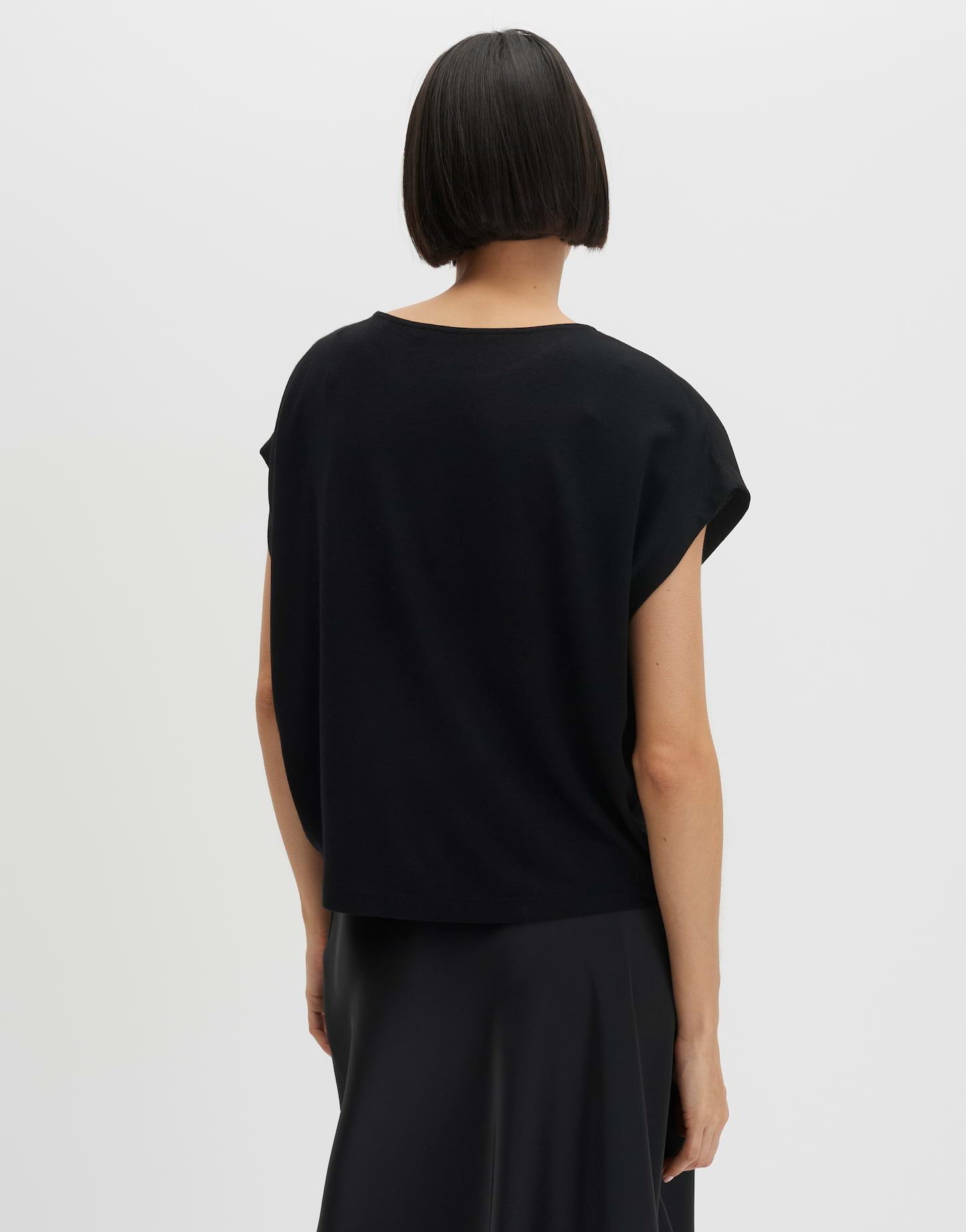 someday Kurzarmshirt Kalotta summer im Materialmix mit weichem Griff Ovale Form mit moderner Biese