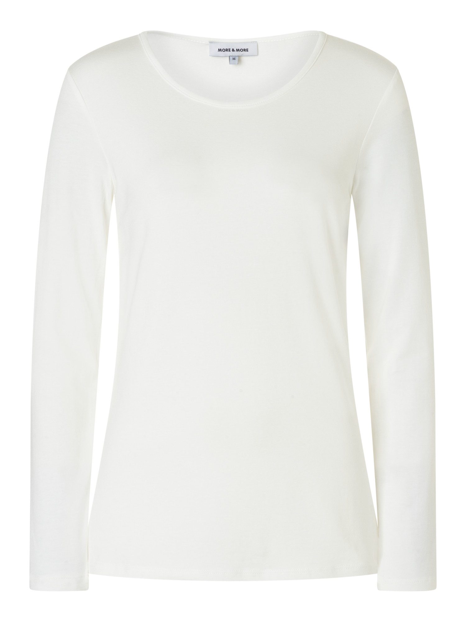 MORE&MORE Langarmshirt Basic-Rundhalsshirt günstig online kaufen