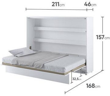 yourhouse24 Schrankbett Bed Concept BC-04 140x200 Wandklappbett Horizontal Lenart Gästebett