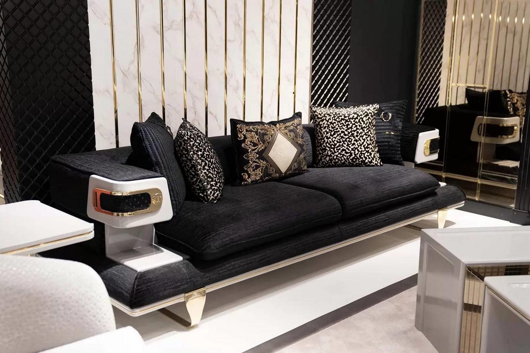 Xlmoebel Big-Sofa Schwarzes Sofa von XLMOEBEL mit modernem Design und Komfort, 1 Teile, Made in Europa