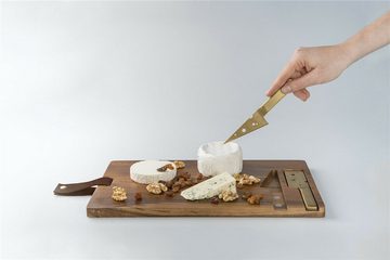 DOIY Käsebrett Cheeseporn, Akazienholz, (Schneidbrett mit Riemen zum Aufhängen, Magnet, 1-St., inkl. 2 Käsemesser), ca. 35 x 22 x 1,5 cm