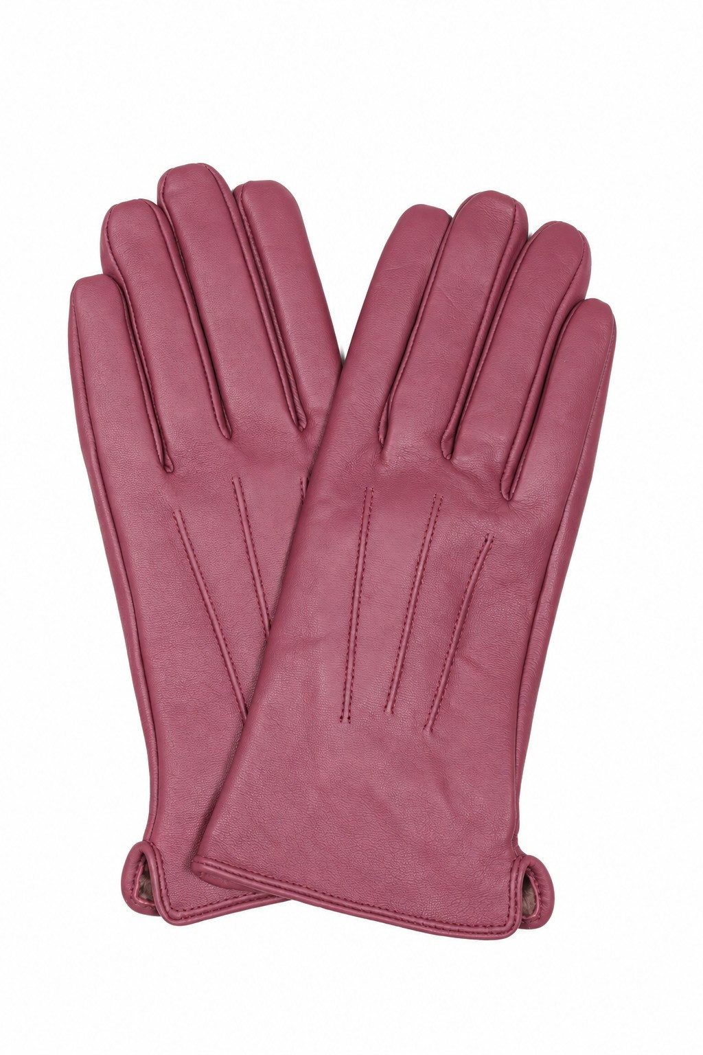 Cassandra Accessoires Lederhandschuhe Damenhandschuh aus Echtem Leder elegant mit Zierbiesen; mit kuscheligem Innenfutter