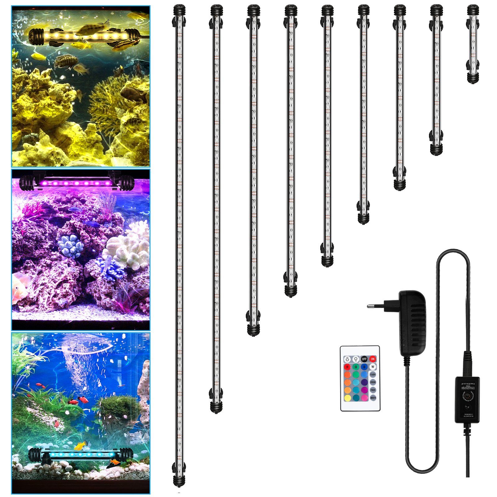 Clanmacy LED Aquariumleuchte »LED Aquarium Mondlicht Unterwasser Lampe Wasserdicht  Beleuchtung RGB Aquariumleuchte 18-112cm«
