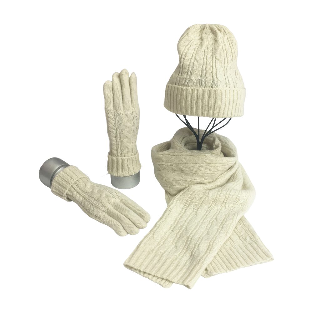 Mütze & Schal Schal Mütze Handschuhe Set für Mann und Frau