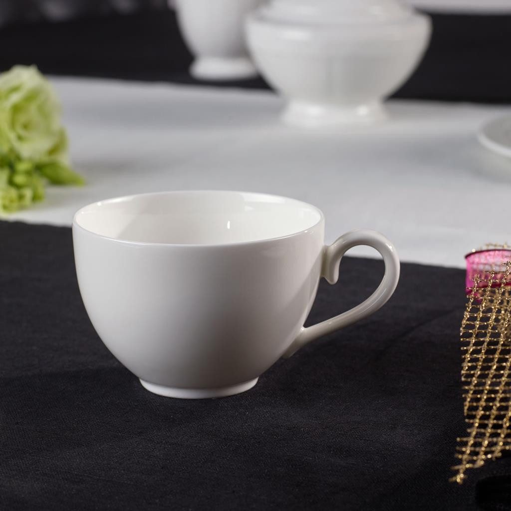 Villeroy & Boch Tasse White Pearl Kaffeetasse mit Untertasse 120 ml, 1-tlg., Porzellan