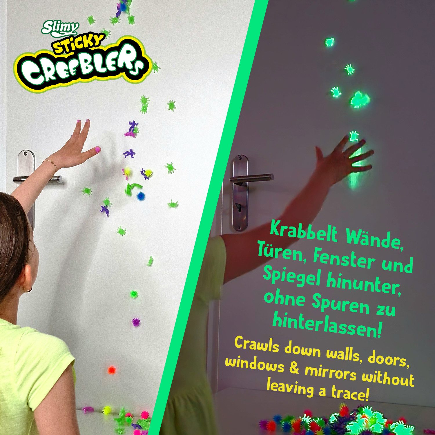 Tatoy® Spiel Slimy Sticky Creeblers, die Original klebrigen Wandkrabbler