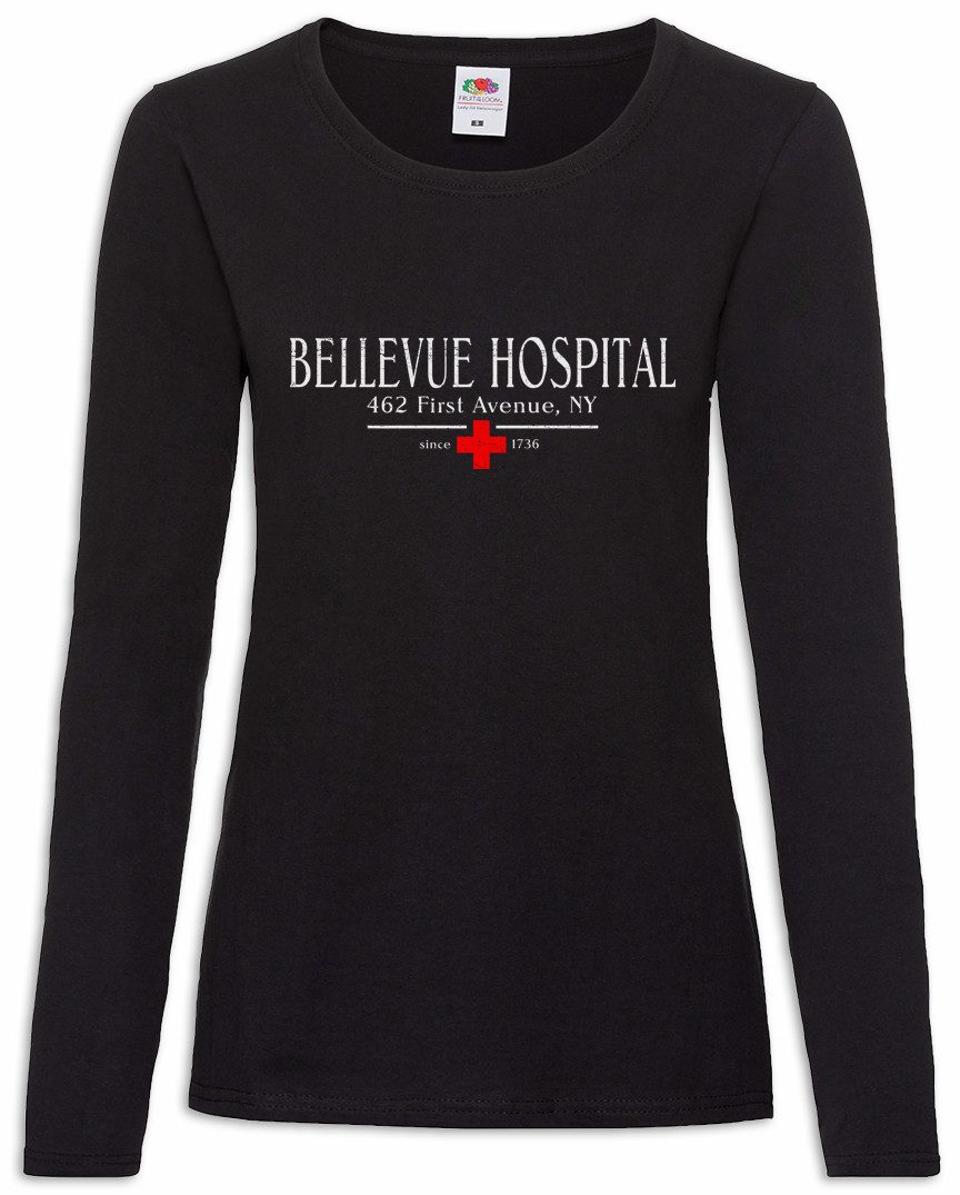 Urban Backwoods Langarmshirt Bellevue Hospital Damen Langarmshirt New Logo Symbol Arrow Amsterdam (1-tlg) Sign Zeichen Firma Firmenlogo