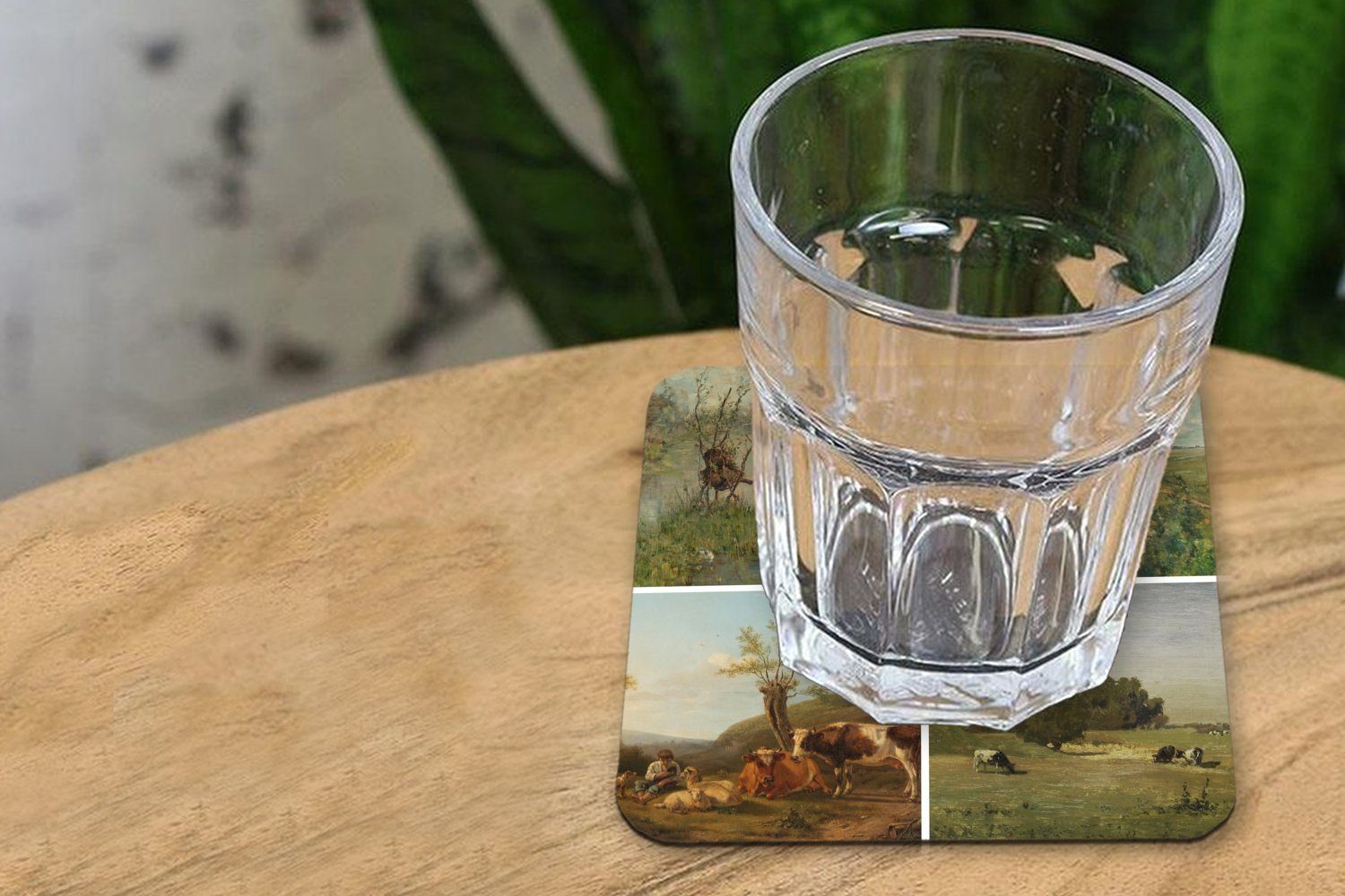 Tasse Glasuntersetzer, Tiere, - Collage MuchoWow Korkuntersetzer, Glasuntersetzer Niederländisch Tischuntersetzer, Zubehör - für Gläser, 6-tlg., Untersetzer,
