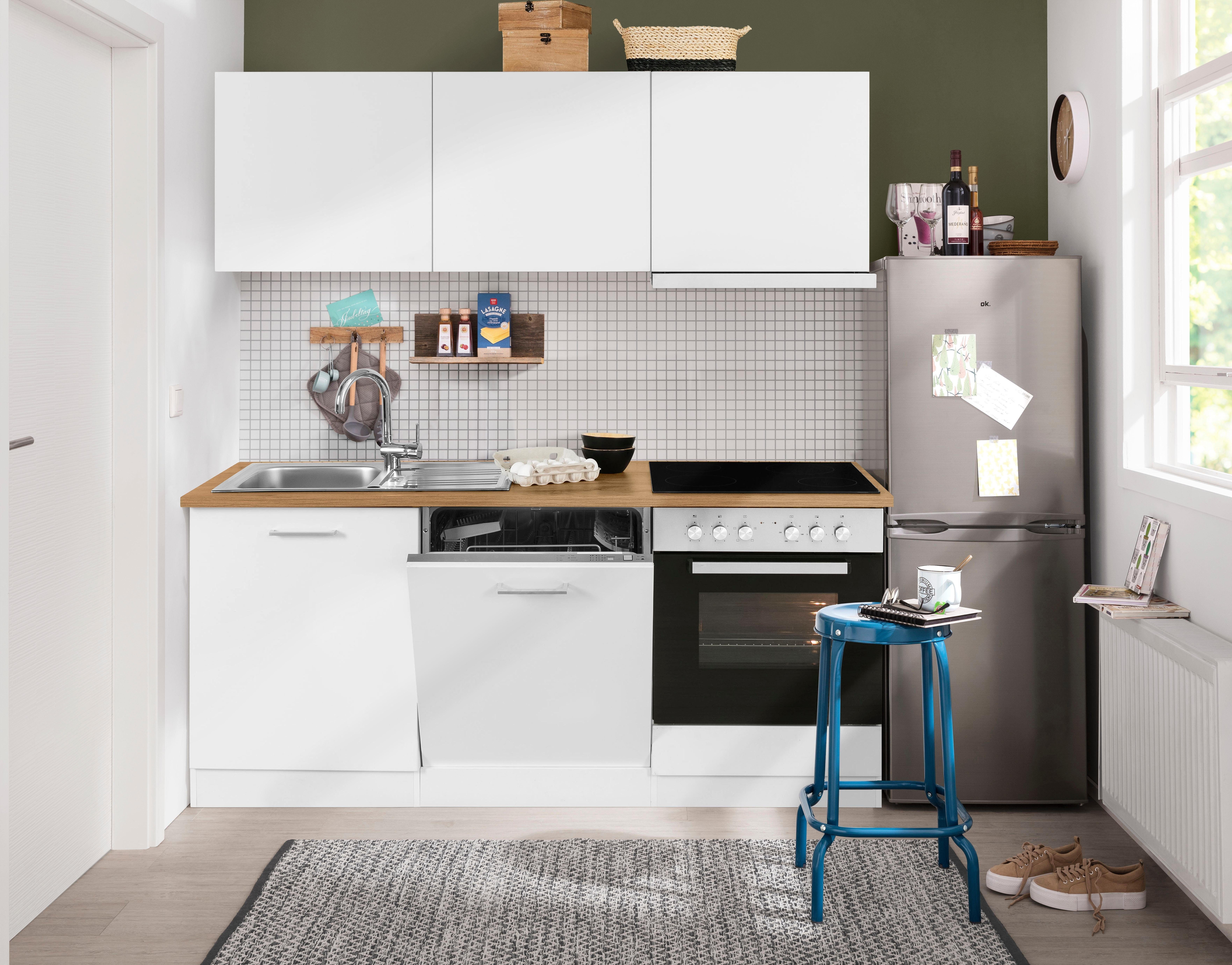 KOCHSTATION Küchenzeile KS-Kehl, mit E-Geräten, Breite 180 cm, inkl. Geschirrspülmaschine