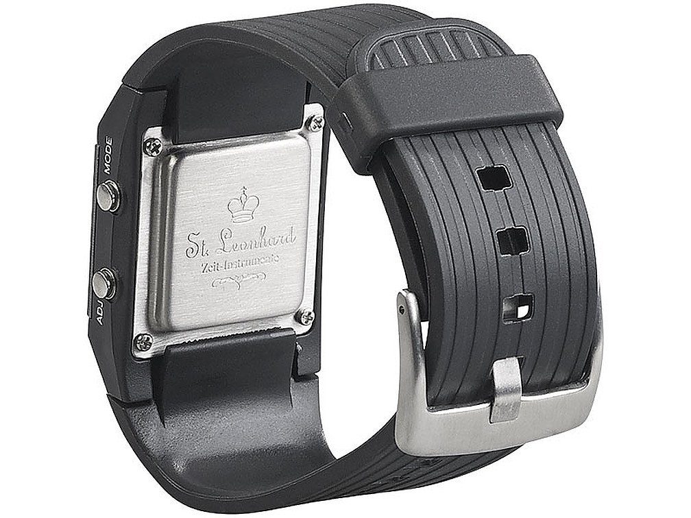 LED Armbanduhr LED mit für Leonhard Innovative Digitaluhr St. Köpfchen Herrenuhr Männer Binäruhr, Binär St. Uhr blaue Leonhard Binär-Uhr