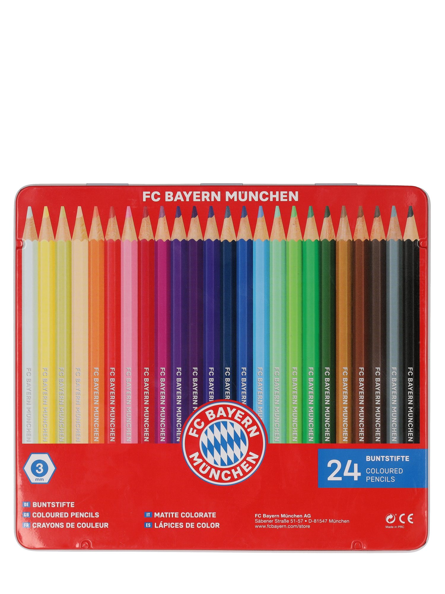 FC Bayern München Federmäppchen FC Bayern München I Buntstifte 24er-Set, Holz-Buntstifte