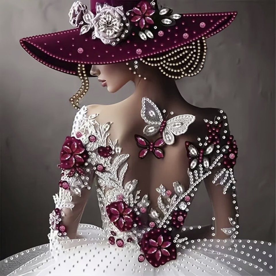 Venicce Love Kreativset Diamond Painting Bilder, 5D Diamant Painting Malerei Set, Frau mit Hut, (1-tlg)