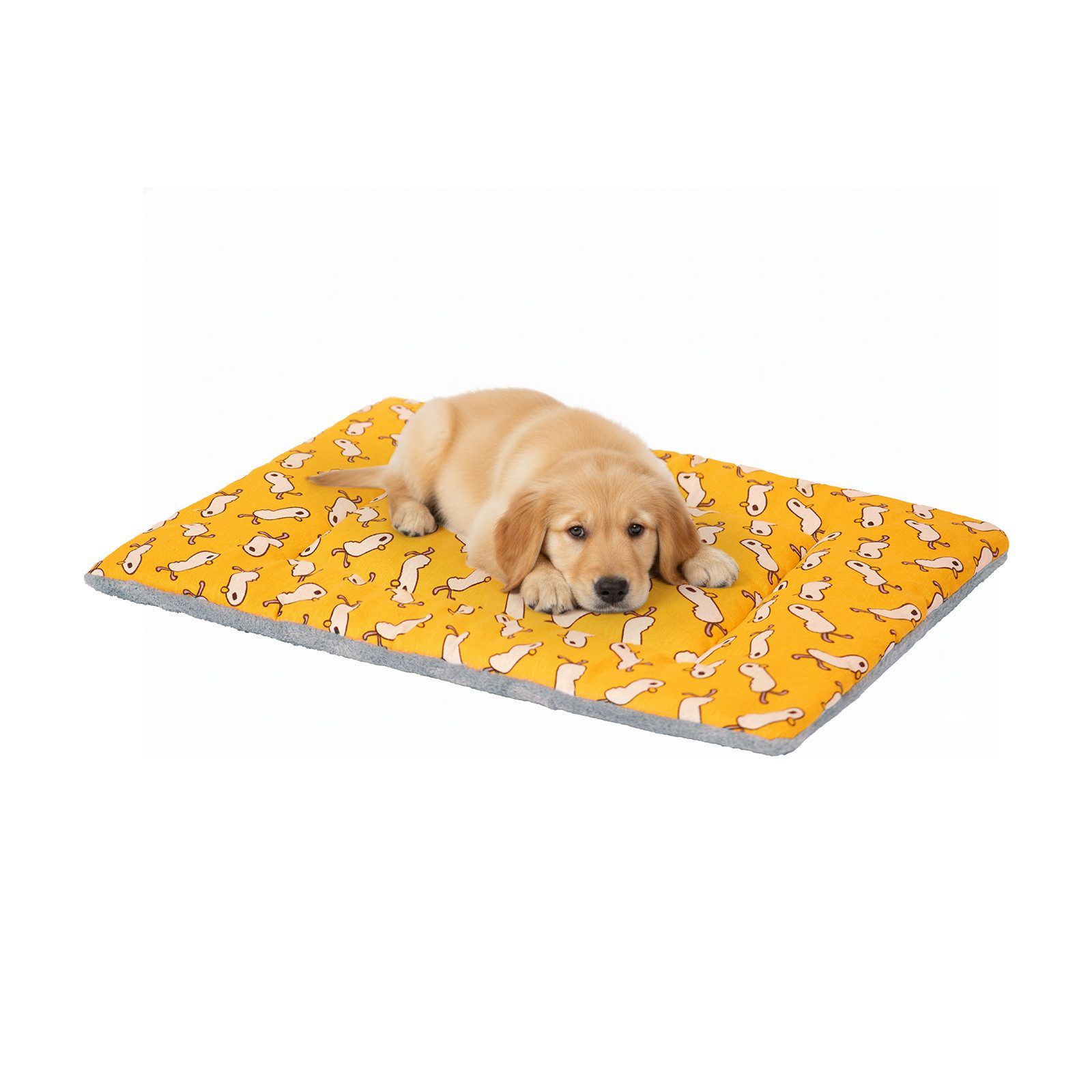 Dogat Tierbett Wende-Hundematte S–XL, Atmungsaktiv, waschbar, Dünnes Hundekissen mit Entenmuster