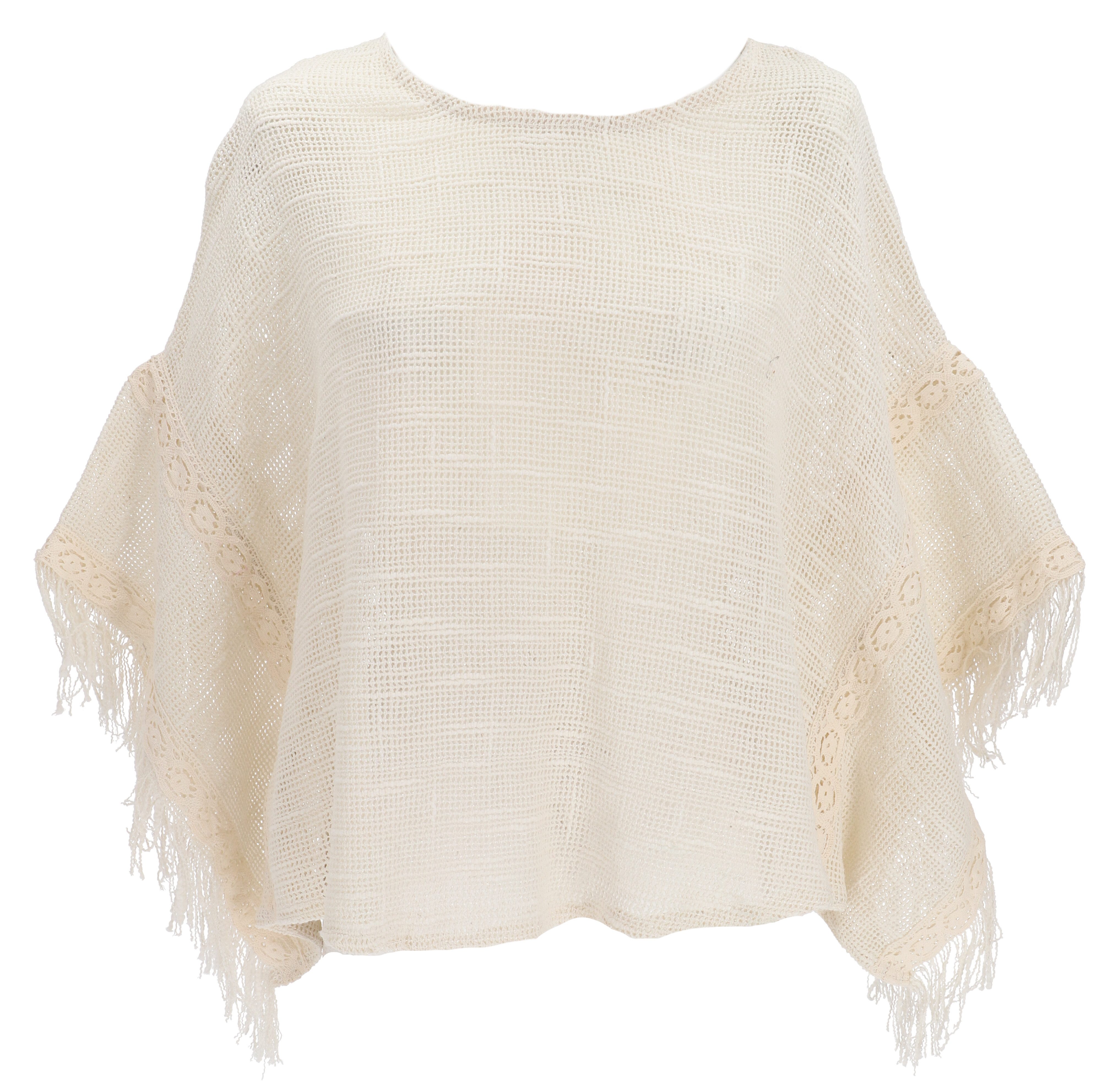 Guru-Shop Longbluse Boho Ponchobluse, alternativer oversize.. Boho