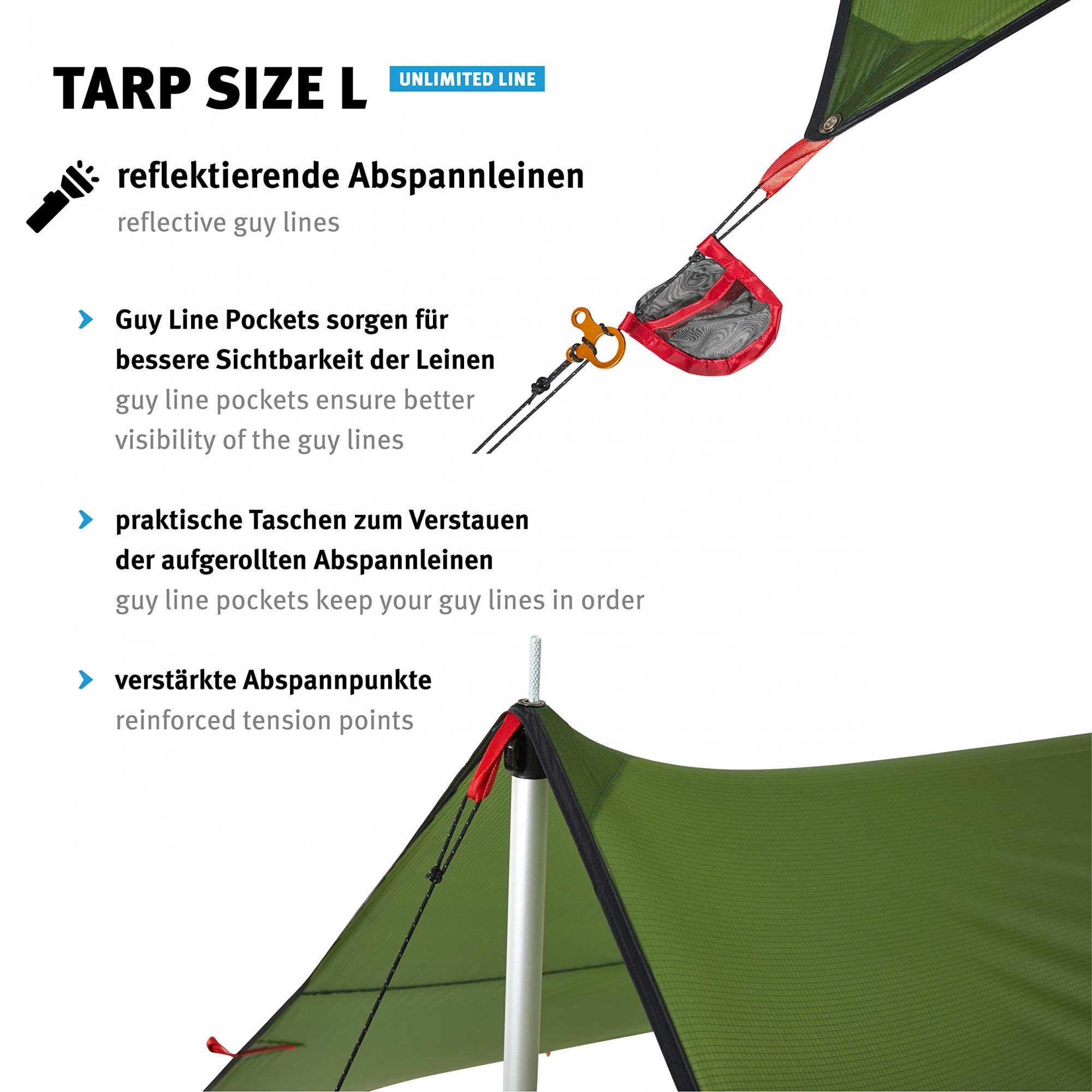 Wechsel Tents Tarp-Zelt Tarp L Zeltdach, reißfestes - x Grün Extrem 400 cm, 435